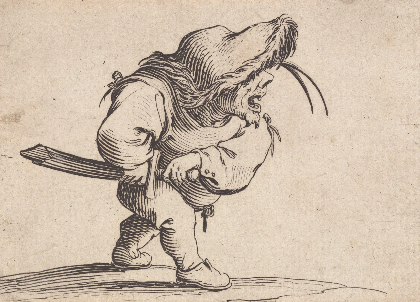 L’homme s’apprêtant a tirer son sabre av Jacques Callot