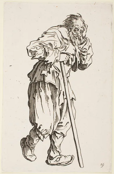 The Beggar Leaning on his Cane av Jacques Callot