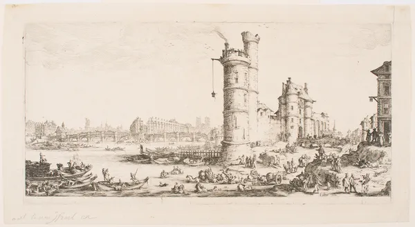The Large Views of Paris; View of the Pont-Neuf av Jacques Callot