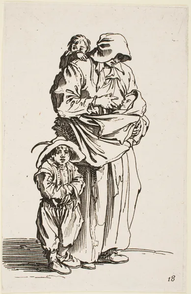 The Mother and her Three Children av Jacques Callot