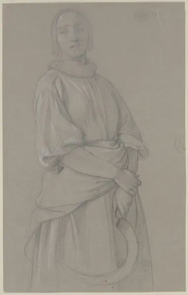 A female reaper with a scythe av Jakob Becker
