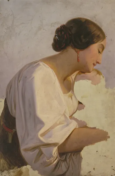 Girl with earrings av Jakob Becker