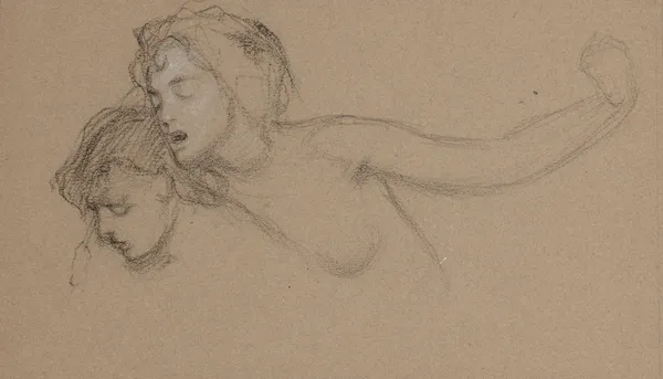 Female nude study for ‘The Lament for Icarus’. av Herbert James Draper