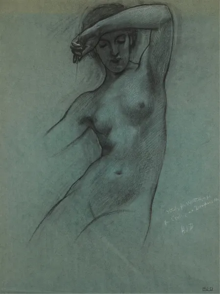 Study of a Water-nymph for ‘Prospero Summoning Nymphs and Deities’ av Herbert James Draper