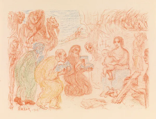 The Adoration of the Magi av James Ensor
