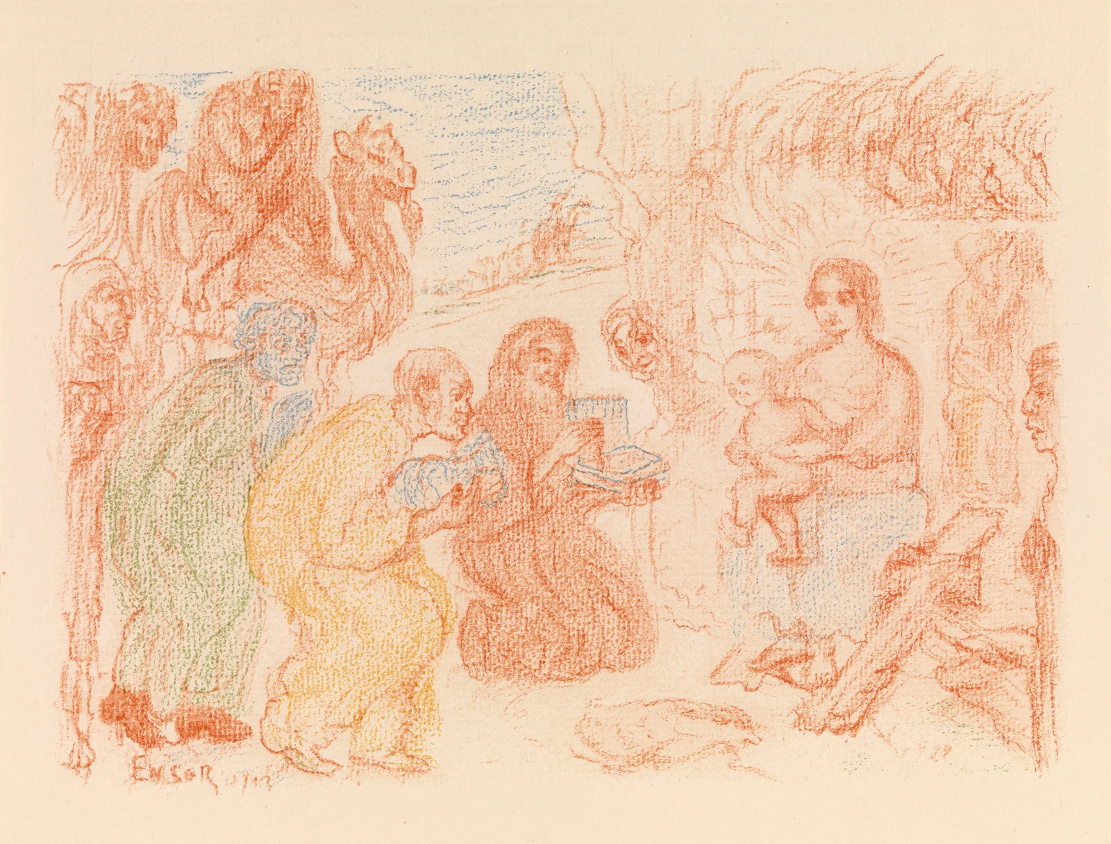 The Adoration of the Magi av James Ensor
