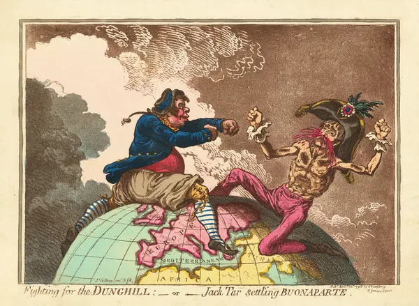 Fighting for the Dunghill – or – Jack Tar settling Buonaparte av James Gillray