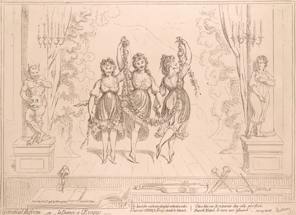 Operatical reform; – or – la dance a l’eveque av James Gillray