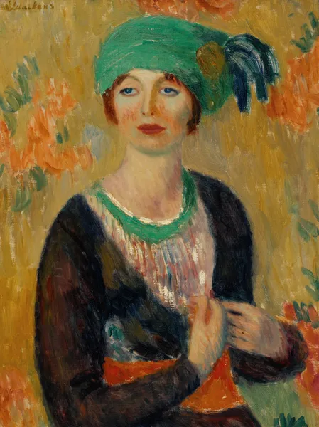 Girl in Green Turban av William James Glackens
