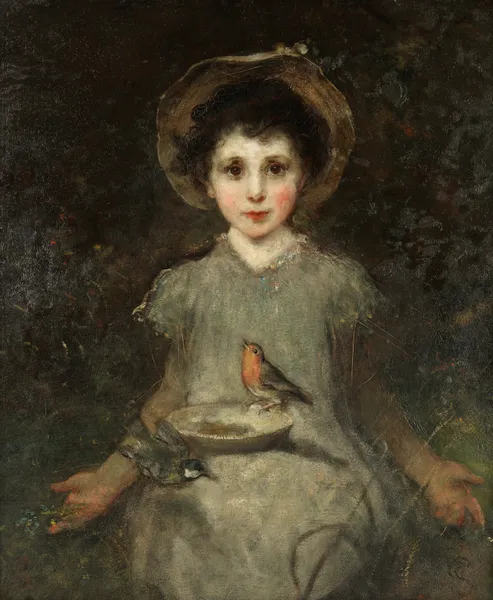 Portrait of a young girl av James Sant