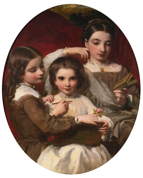 Portrait Of The Russell Sisters av James Sant