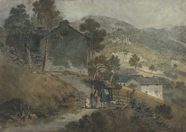 Landscape with Cottages and Figures av James Ward