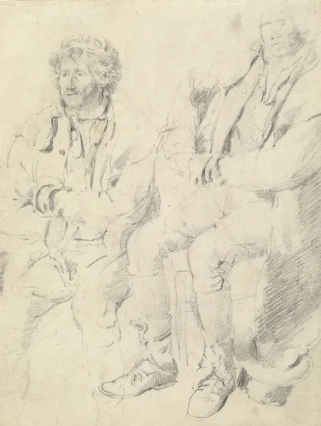 Two Studies of a Seated Man av James Ward