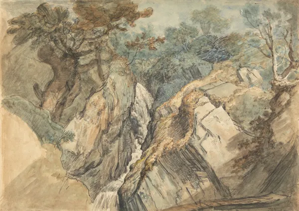 Waterfall, North Wales av James Ward