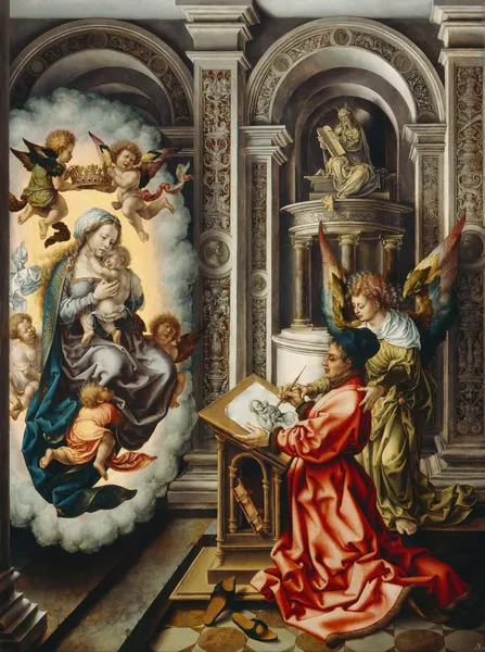 St. Luke Painting the Madonna av Jan Gossaert