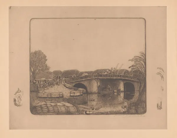 Aan de Kali Besar te Batavia av Wijnand Otto Jan Nieuwenkamp