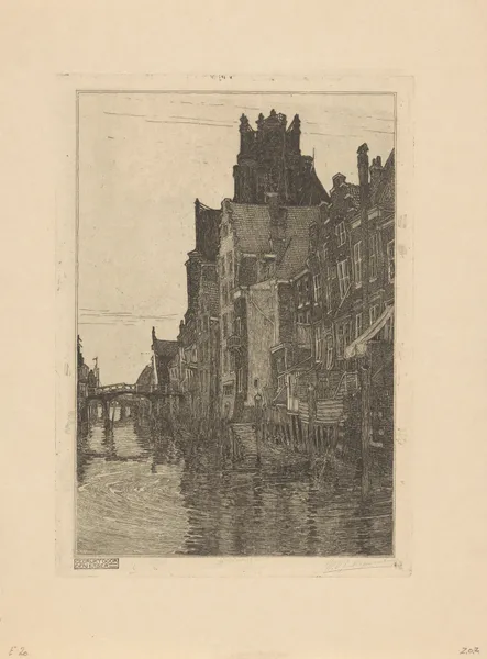 Huizen aan de Voorstraatshaven in Dordrecht av Wijnand Otto Jan Nieuwenkamp