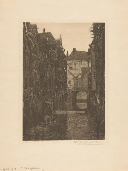 Huizen aan de Voorstraatshaven in Dordrecht av Wijnand Otto Jan Nieuwenkamp