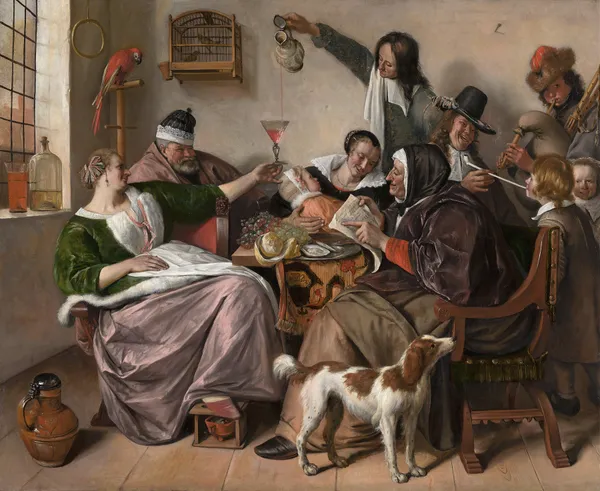 As the Old Sing,So Pipe the Young av Jan Steen