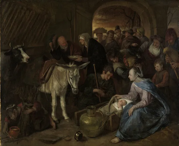 The adoration of the shepherds av Jan Steen