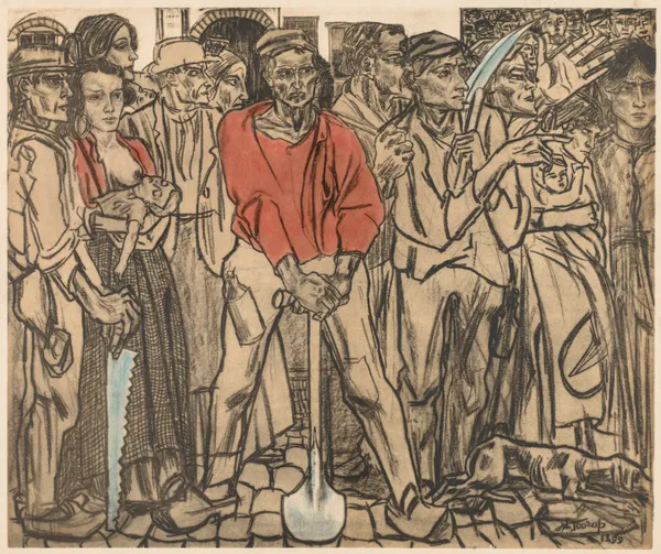 A Group of Laborers av Jan Toorop