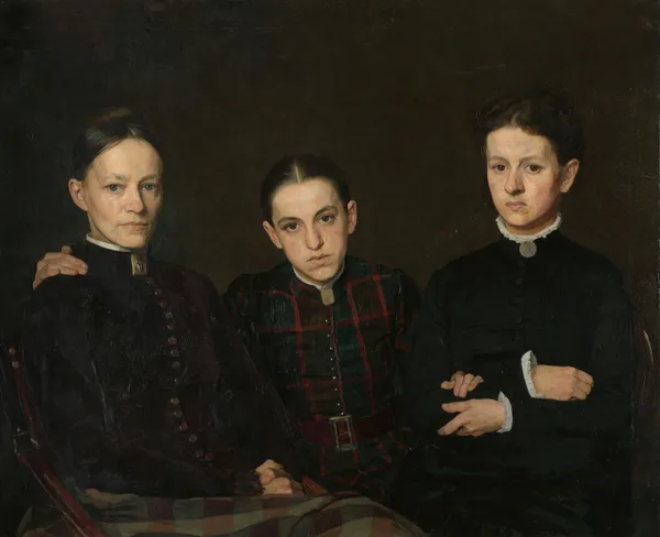 Portrait of Cornelia, Clara and Johanna Veth av Jan Veth