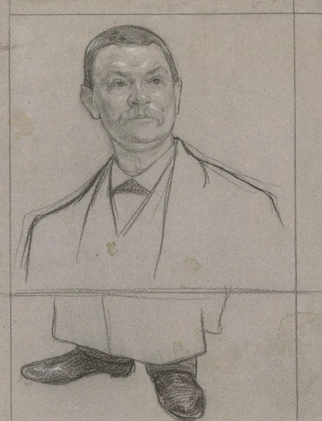 Portret en voeten van de ober Johan uit de Poort van Cleve av Jan Veth
