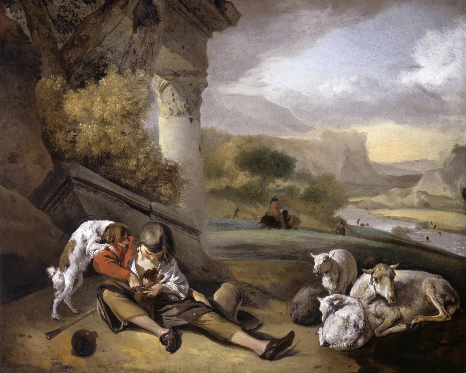 Landscape with Shepherd Boy av Jan Weenix