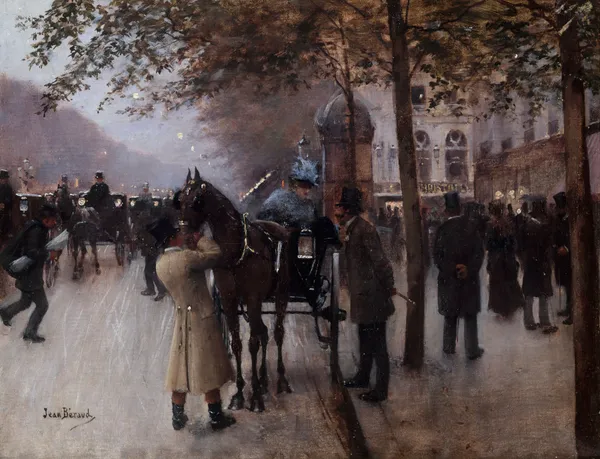 Le boulevard des Capucines, le soir, devant le Café Napolitain av Jean Béraud