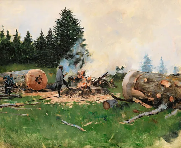 Woodman In A Moutain Village av Jean Béraud