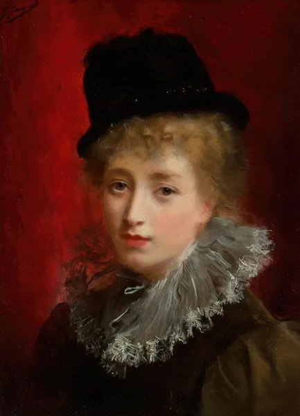 A fashionable beauty av Gustave Jean Jacquet