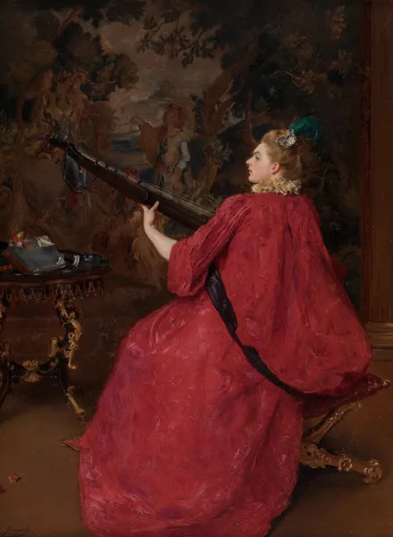 La musicienne av Gustave Jean Jacquet