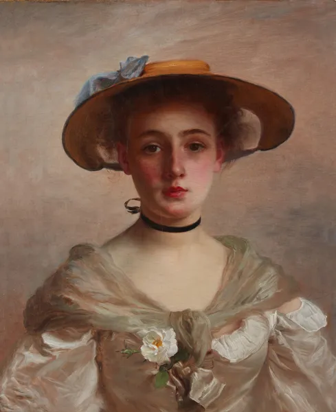Portrait of a Young Woman av Gustave Jean Jacquet