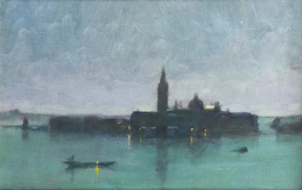 San Giorgio Maggiore From The Lagoon By Moonlight, Venice av James Jebusa Shannon