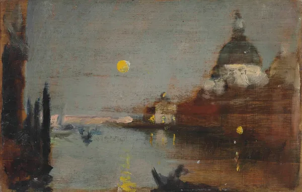 Sta Maria Della Salute From The Grand Canal, With A Full Moon, Venice av James Jebusa Shannon