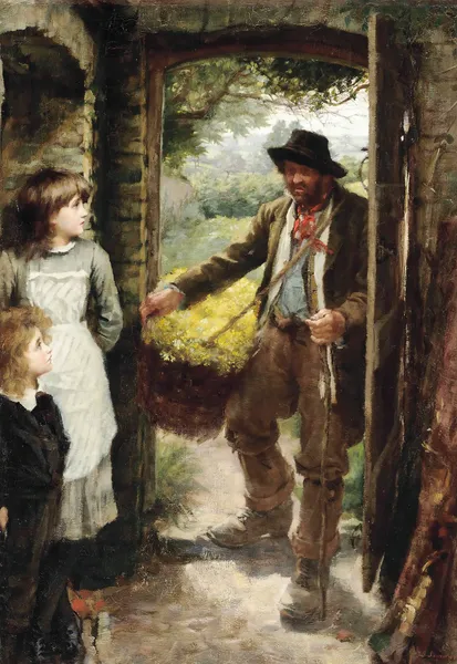 The cowslip gatherer av James Jebusa Shannon