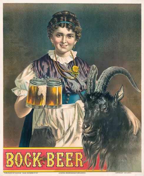 Bock Beer, original Bavarian beer girl & bock av Henry Jerome Schile