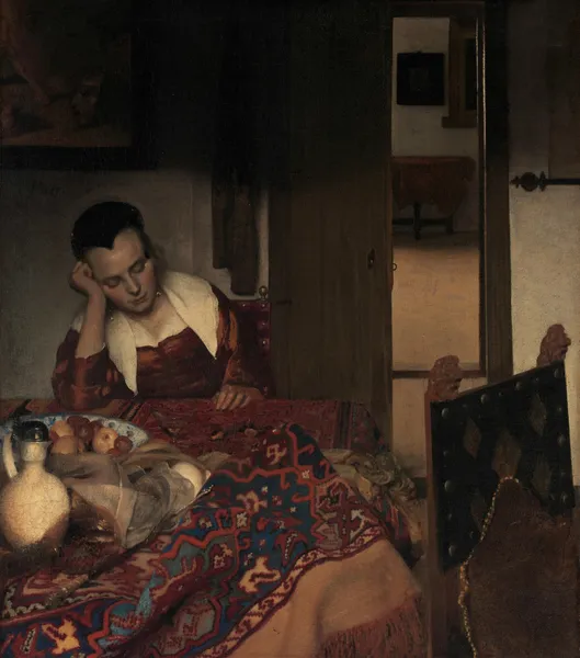 A Maid Asleep av Johannes Vermeer