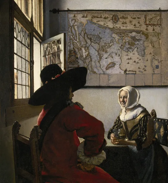 Officer and Laughing Girl av Johannes Vermeer