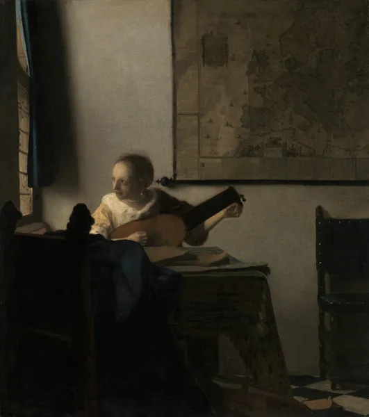 Young Woman with a Lute av Johannes Vermeer