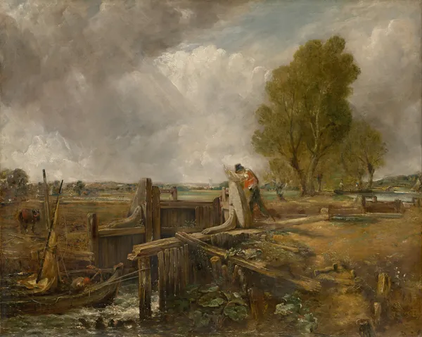 Study of A boat passing a lock av John Constable