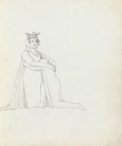 Mrs. Siddons kneeling with child av John Flaxman