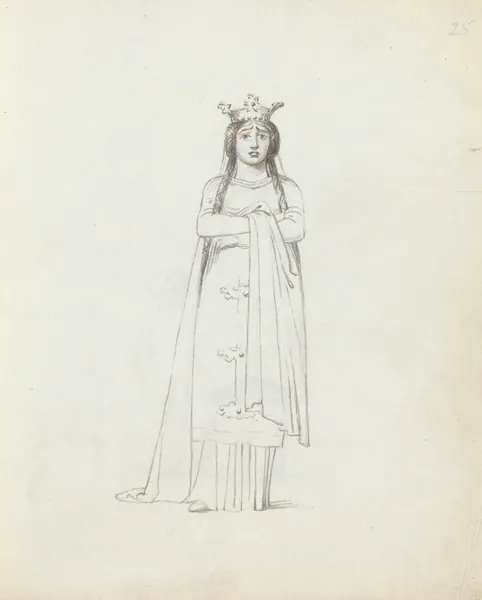 Mrs. Siddons standing, frontal view with arms folded av John Flaxman
