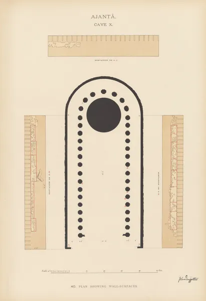 The paintings in the Buddhist cave-temples of Ajantâ, Khandesh, India Pl.039 av John Griffiths