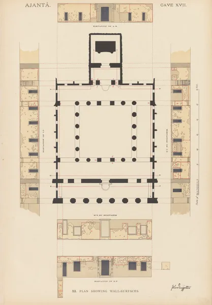 The paintings in the Buddhist cave-temples of Ajantâ, Khandesh, India Pl.052 av John Griffiths