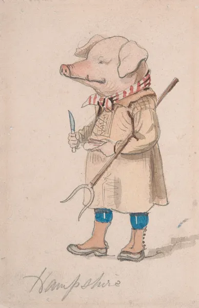 Caricature of the County Hampshire av John Leech