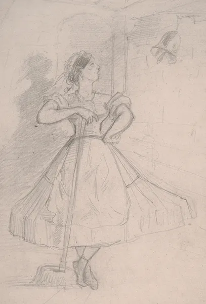 Maid with a Mop av John Leech