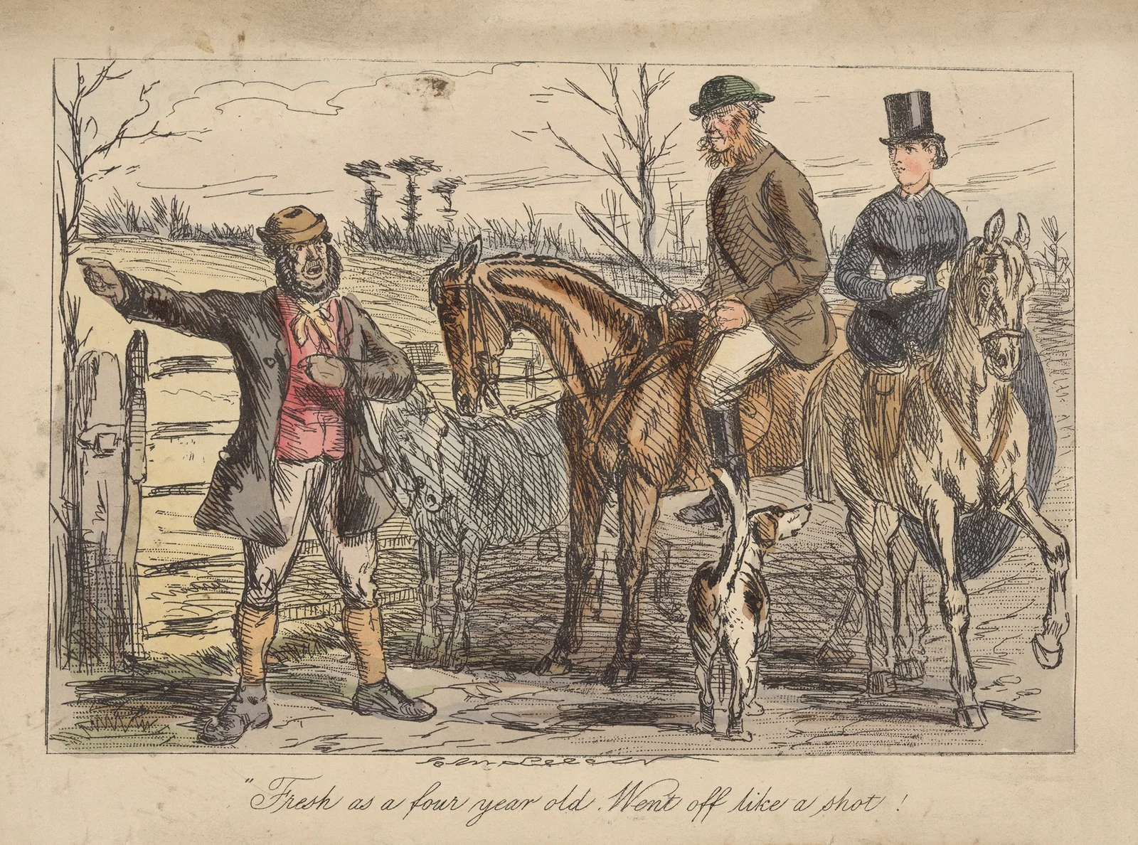 Mr. Facey Romford’s hounds; Fresh as a four year old. Went off like a shot!. av John Leech