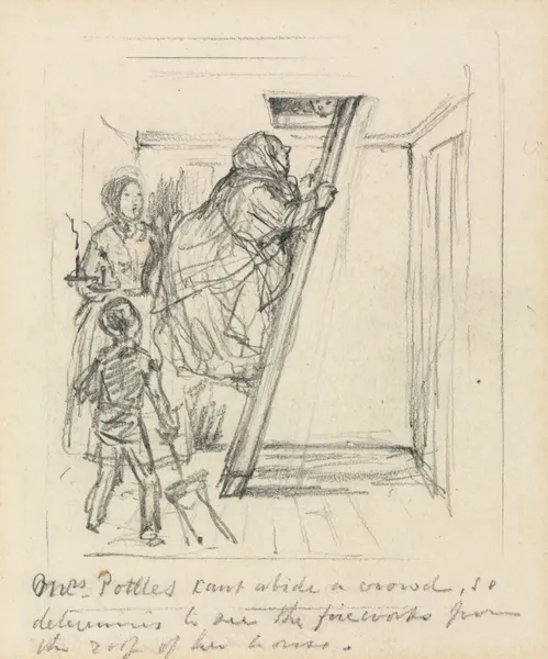 “Mrs. Pottles can’t abide a Crowd” av John Leech