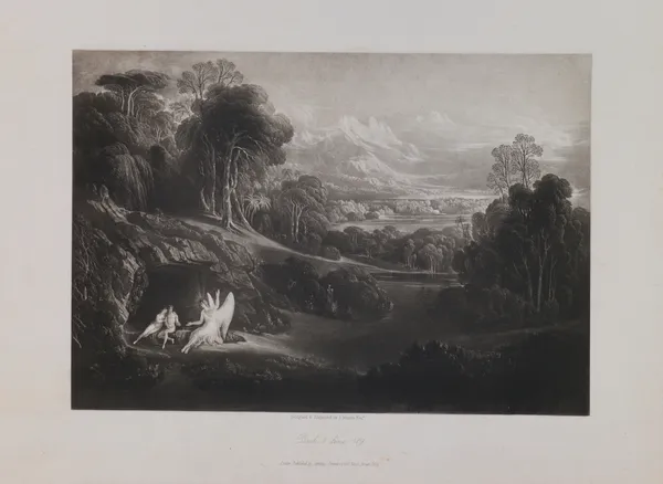 Raphael Conversing with Adam and Eve (Book 5, Line 519) av John Martin